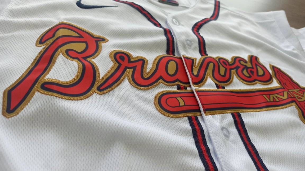Authentic league and brand tags on a ujersey